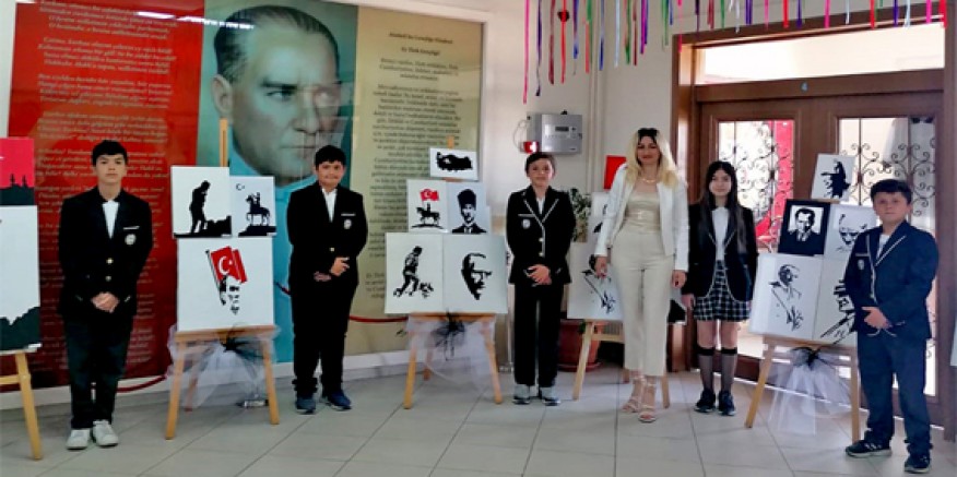 Çeşmeli öğrenciler, Atatürk sevgisini tuvale yansıttılar